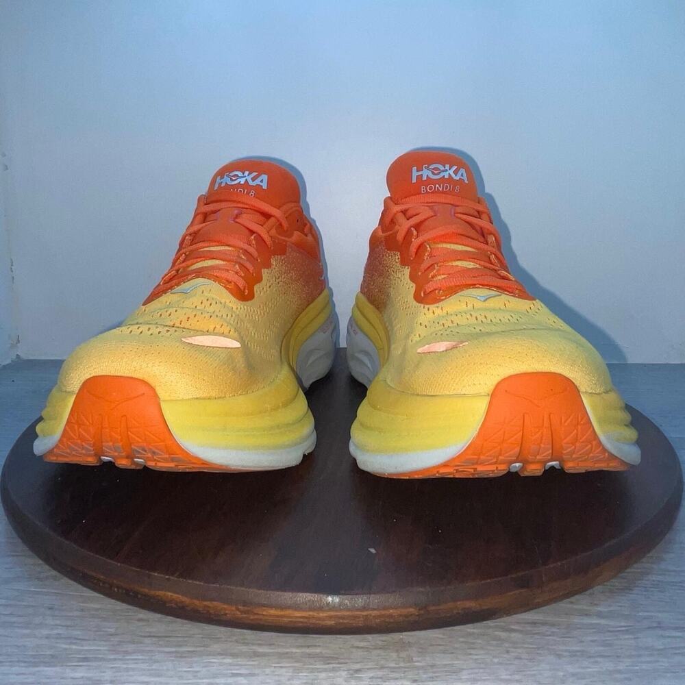 Hoka One One Bondi 8 Mens 9.5 D Shoes Orange Running Sneaker 1123202 PBAY - Picture 4 of 12